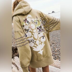 Free People Movement At My Best Embroidered Hoodie Sz L